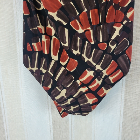 Gottex Giraffe Print One Piece Swimsuit Black Red Brown Size 14 - Picture 3 of 9